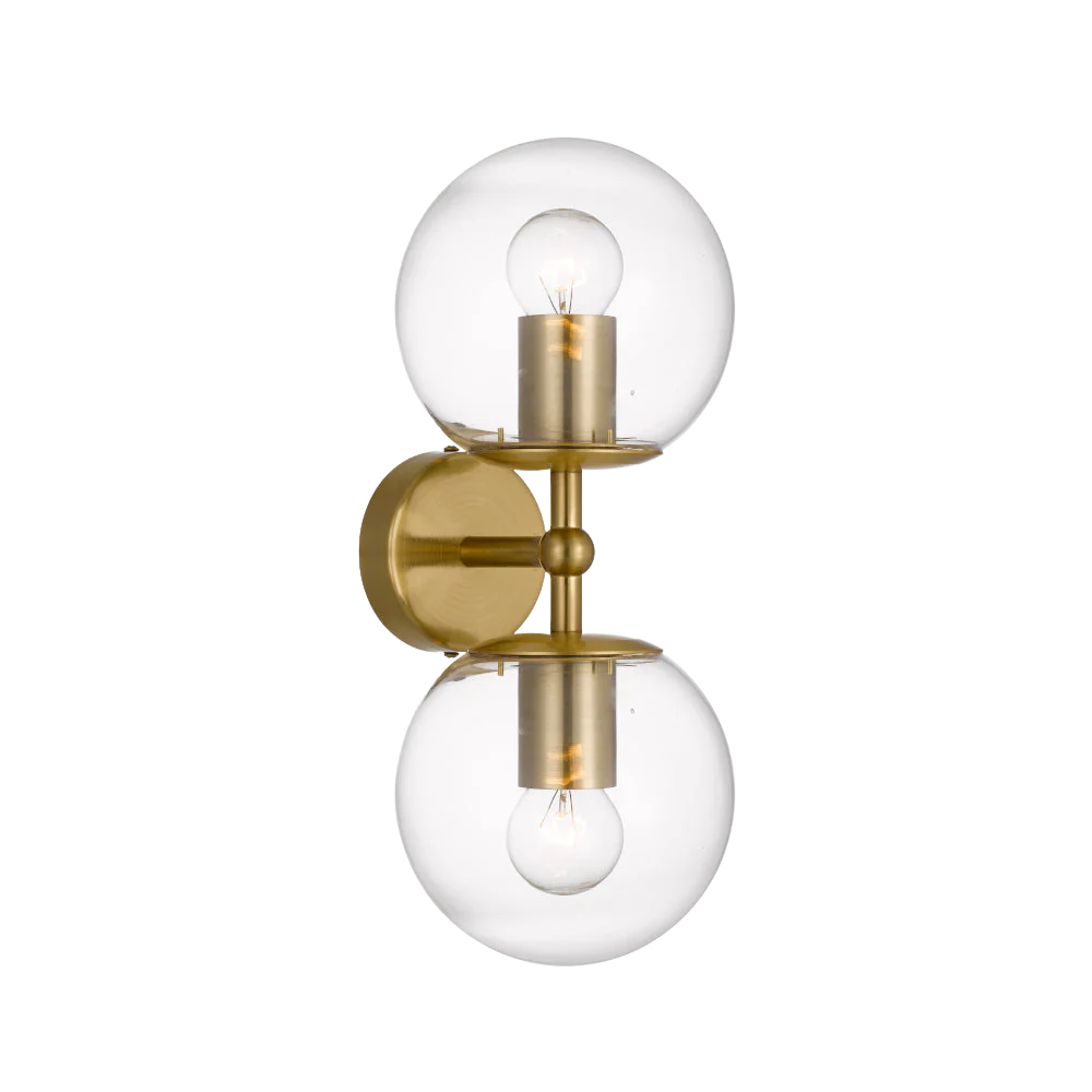 Telbix Eterna 2 Lights Wall Lamp Antique Gold Clear - Image 8