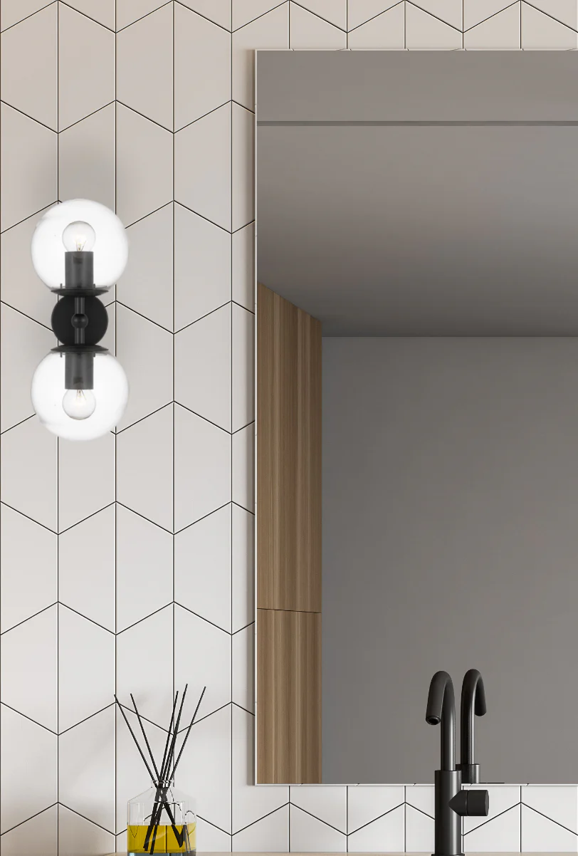 Telbix Eterna 2 Lights Wall Lamp Black Clear - Image 2