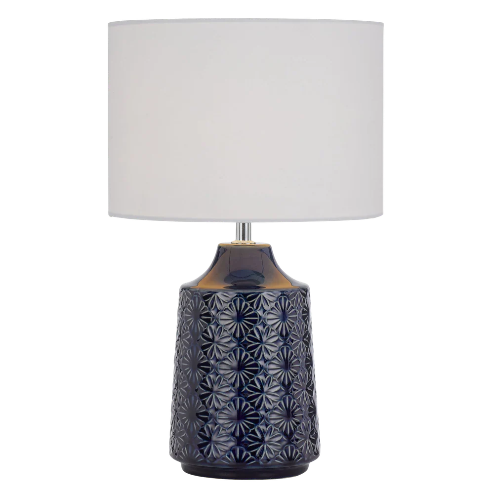 Telbix Fedon Ceramic Table Lamp Blue