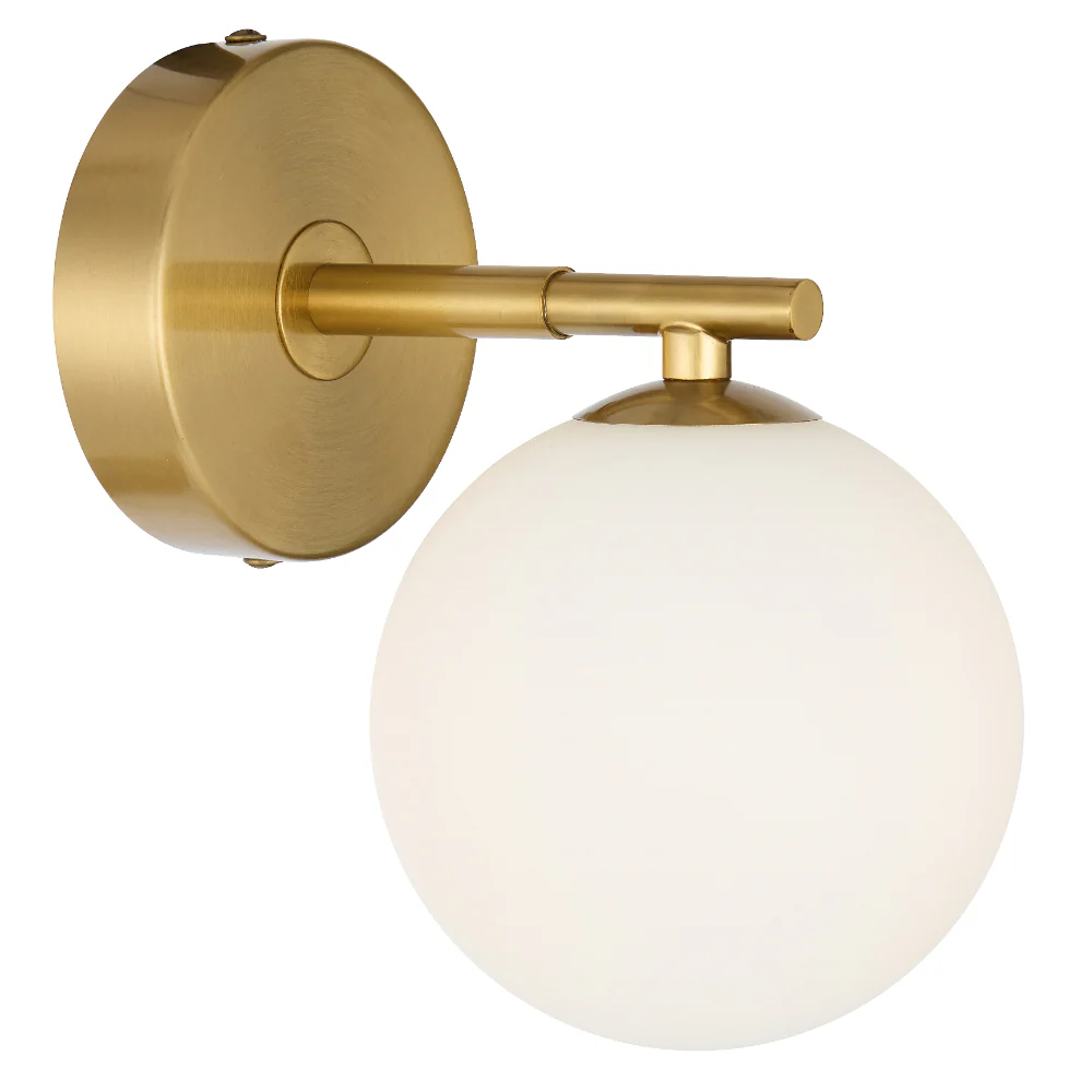 Telbix Felton 1 Light Wall Light Antique Gold Opal Matt - Image 4
