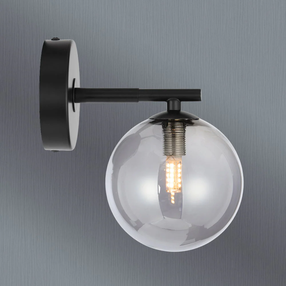 Telbix Felton 1 Light Wall Light Black Smoke - Image 2