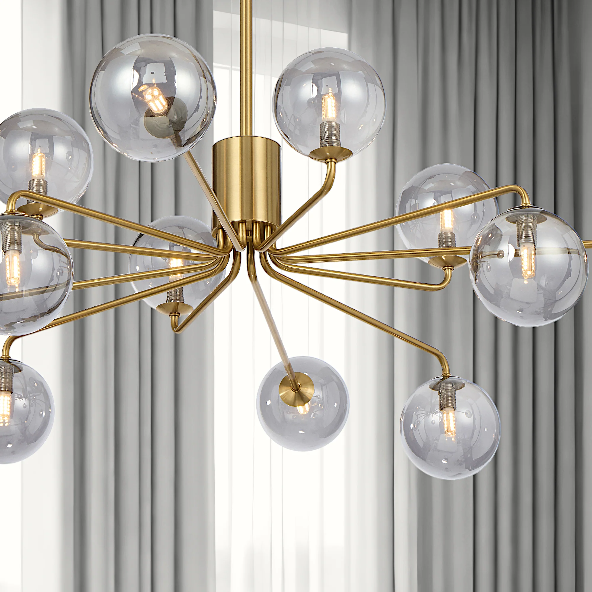 Telbix Felton 12 Light Pendant Antique Gold Antique Gold Smoke - Image 2