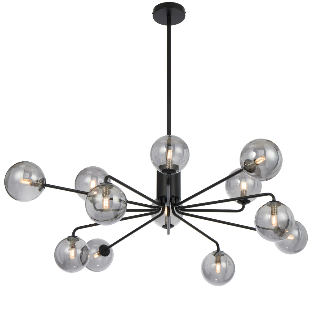 Telbix Felton 12 Light Pendant Black Smoke - Image 5