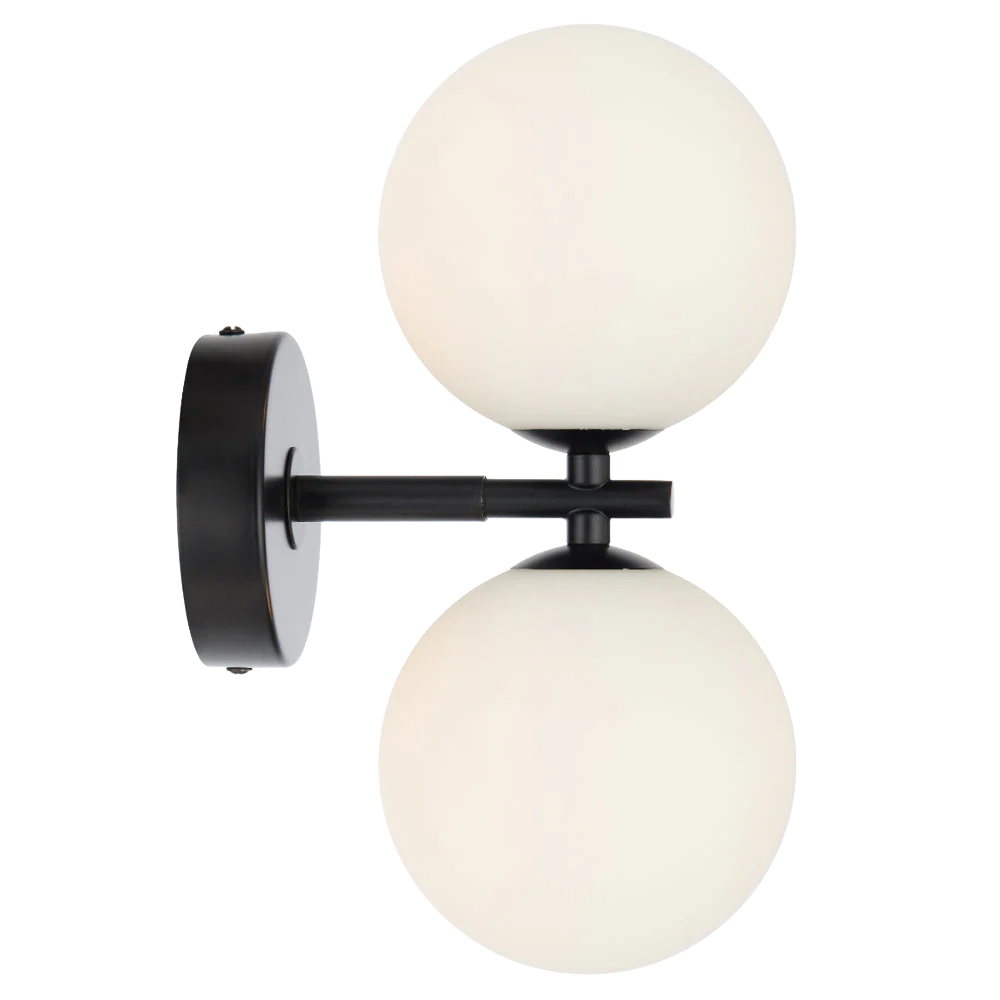 Telbix Felton 2 Light Wall Light Black Opal Matt
