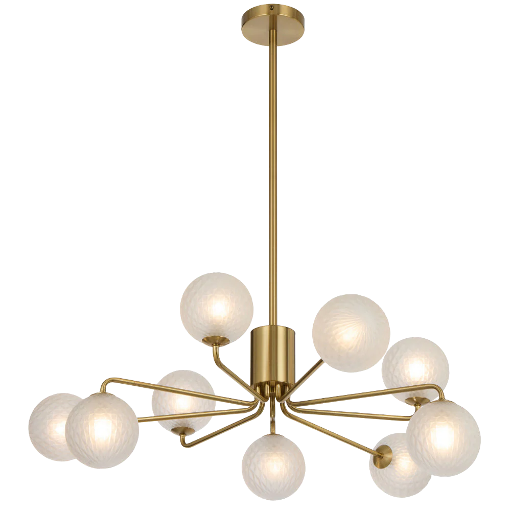 Telbix Felton 9 Light Pendant Antique Gold Frost Tear - Image 5