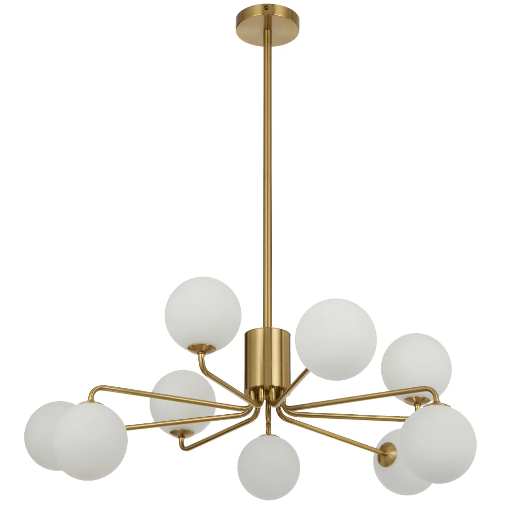 Telbix Felton 9 Light Pendant Antique Gold Opal Matt - Image 5
