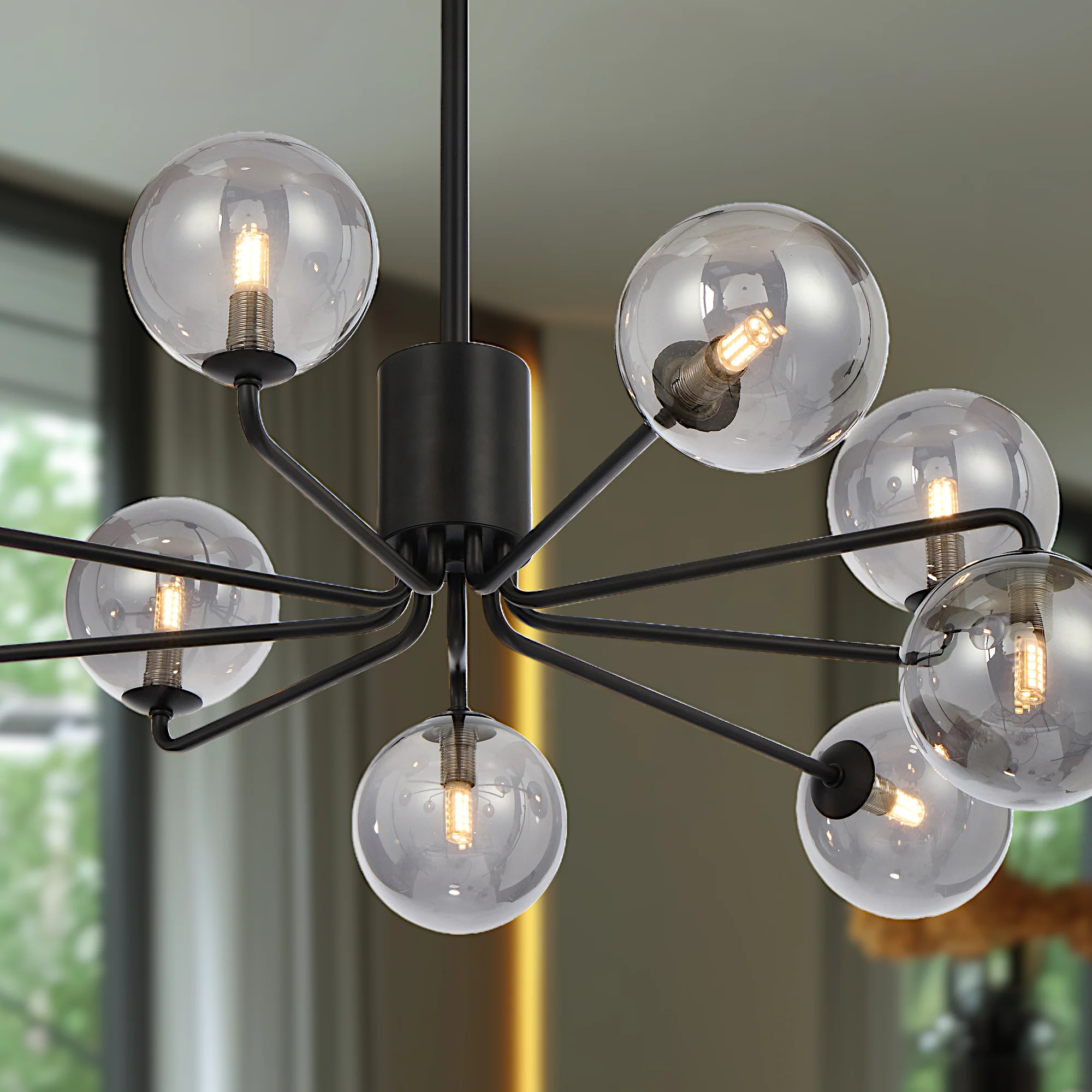 Telbix Felton 9 Light Pendant Black Smoke - Image 2