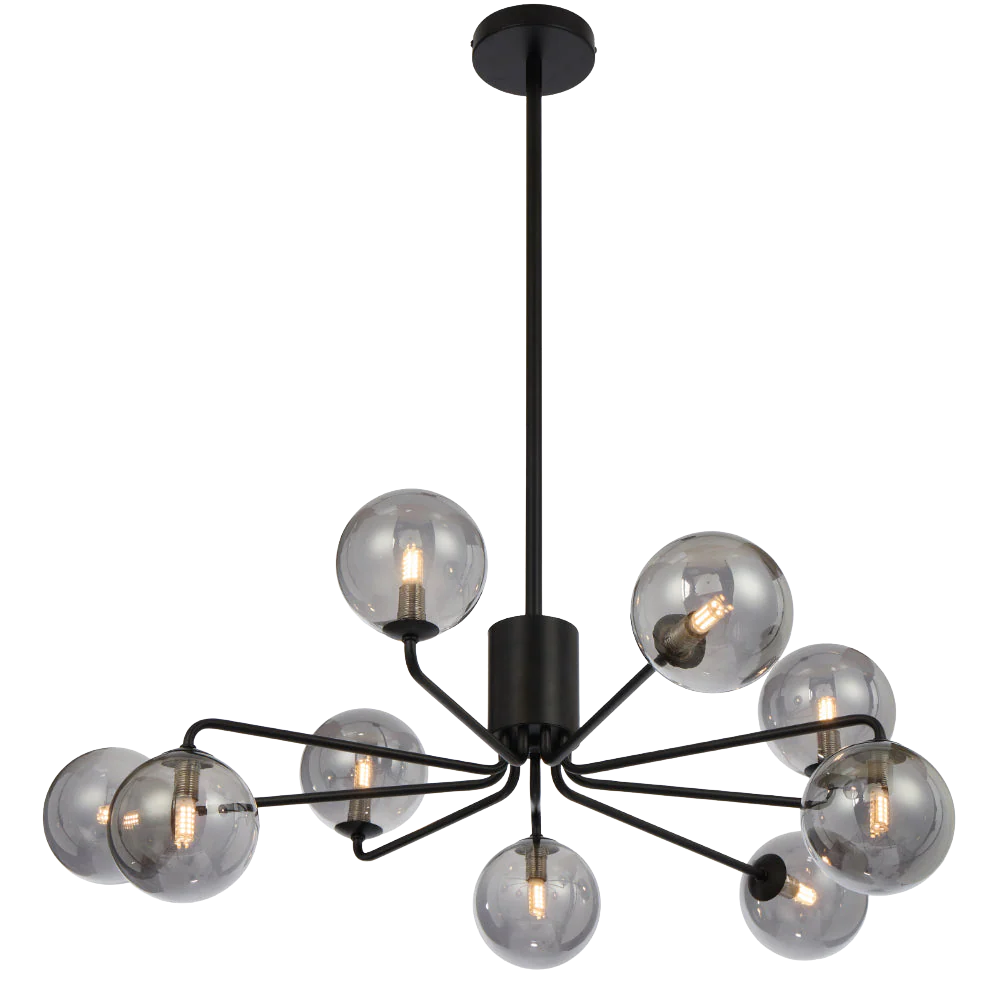 Telbix Felton 9 Light Pendant Black Smoke - Image 3