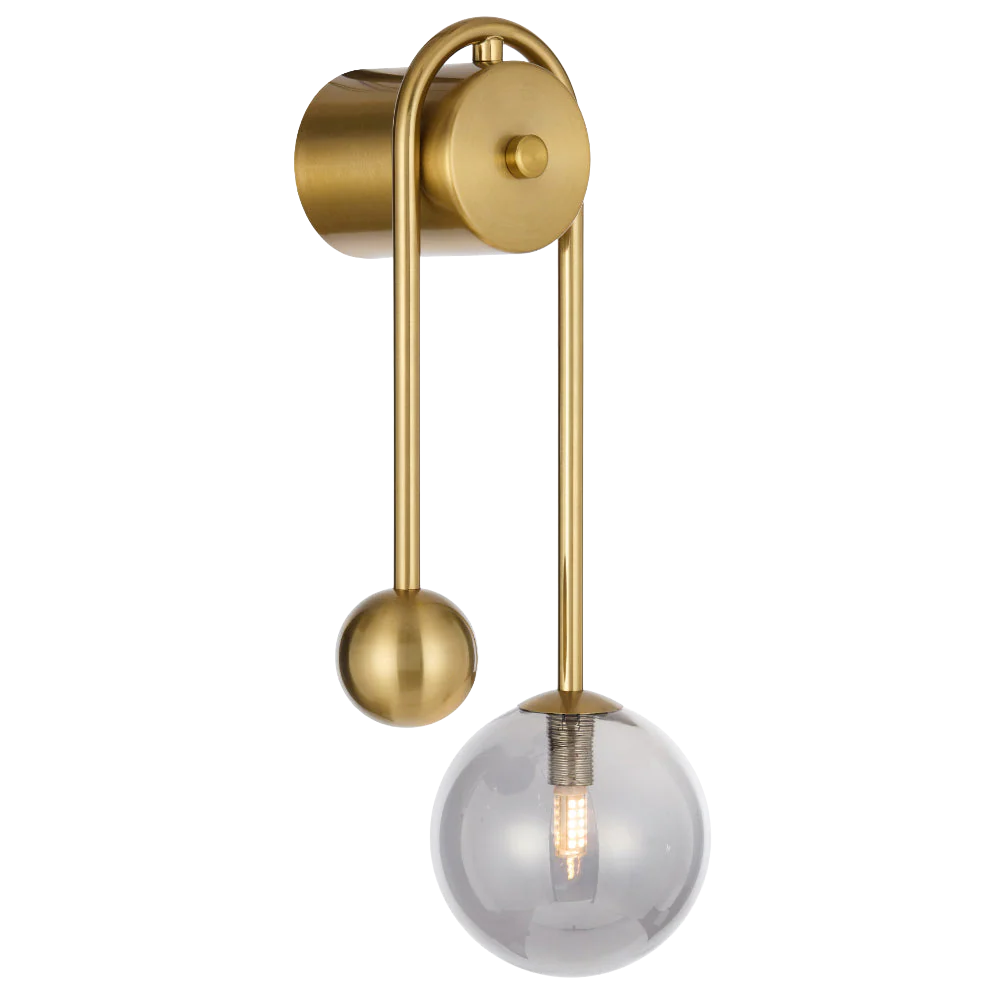 Telbix Felton Arm Wall Light Antique Gold Smoke - Image 3