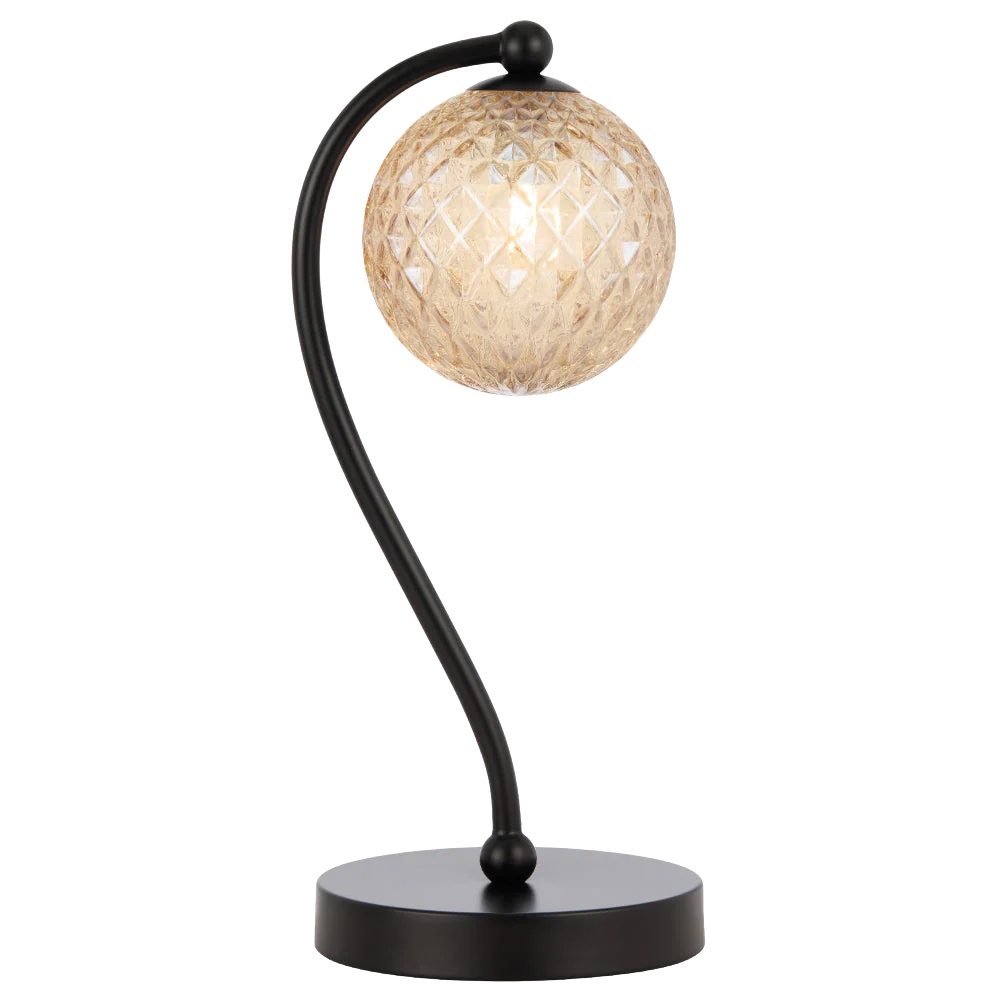 Telbix Felton Table Lamp Black Amber Tear - Image 5