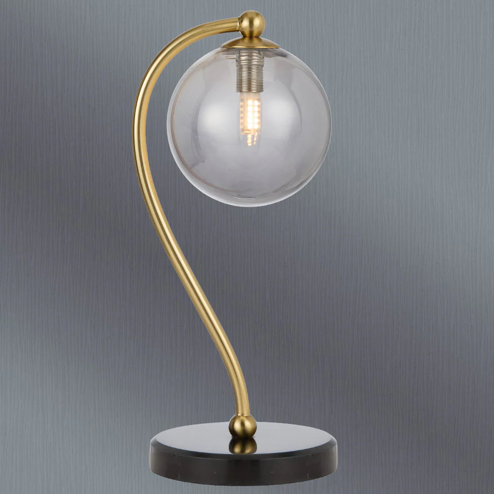 Telbix Felton Table Lamp Black Marble Smoke - Image 2