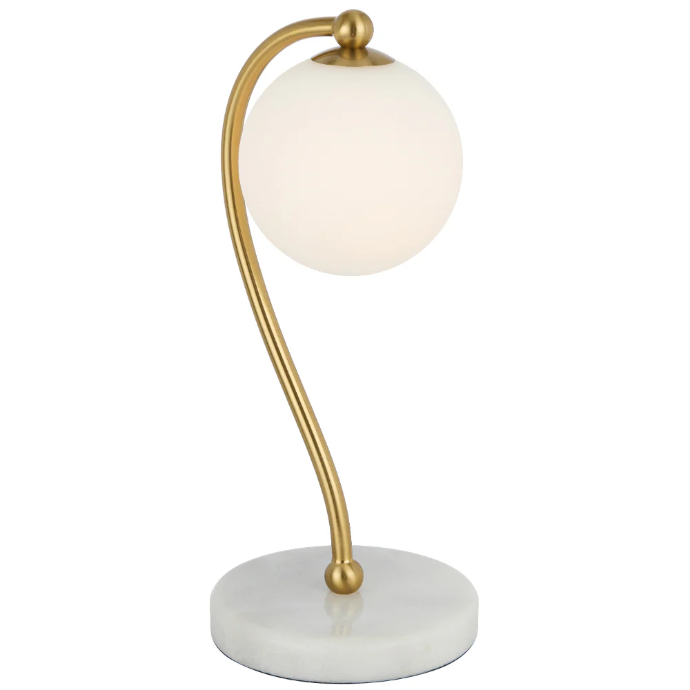 Telbix Felton Table Lamp White Marble Opal Matt - Image 2