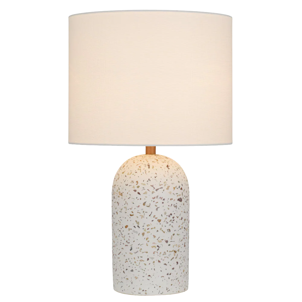 Telbix Fevik Table Lamp Medium White Terrazzo