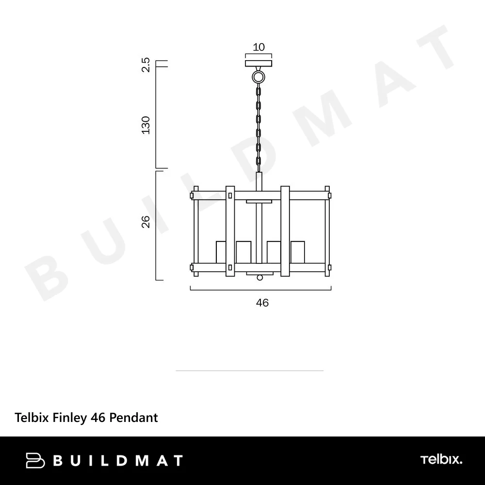 Telbix Finley 46 Pendant Black - Image 4