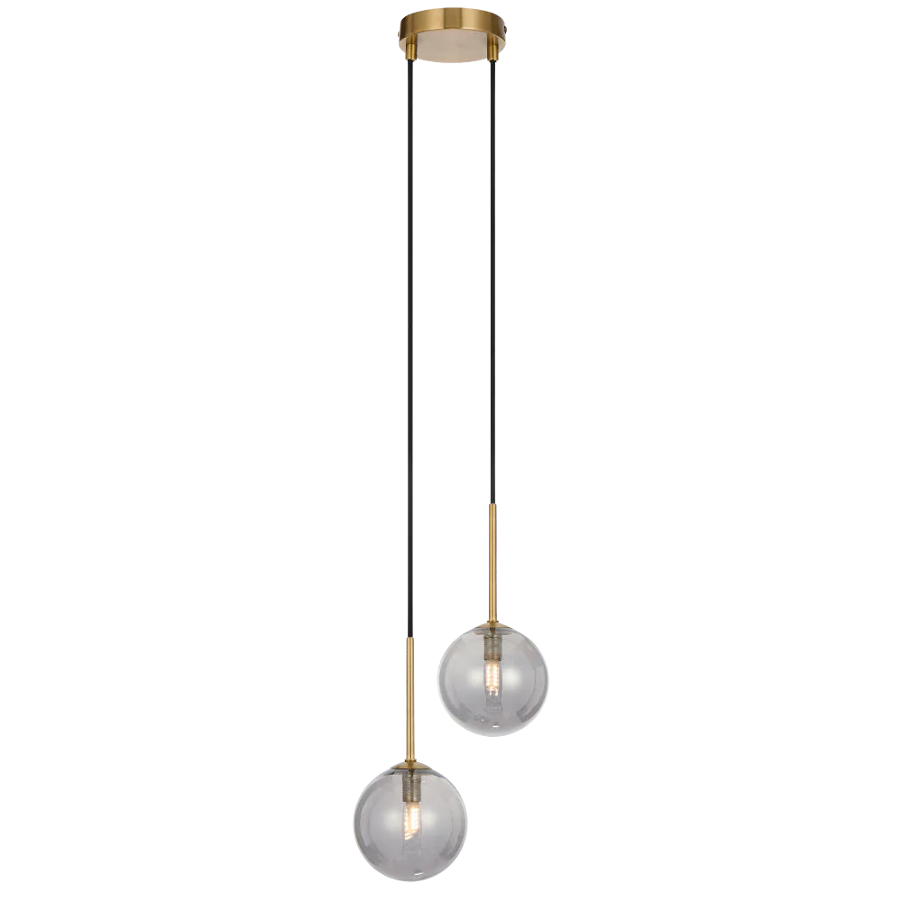 Telbix Gaston 2 Light Pendant Antique Gold Smoke - Image 5