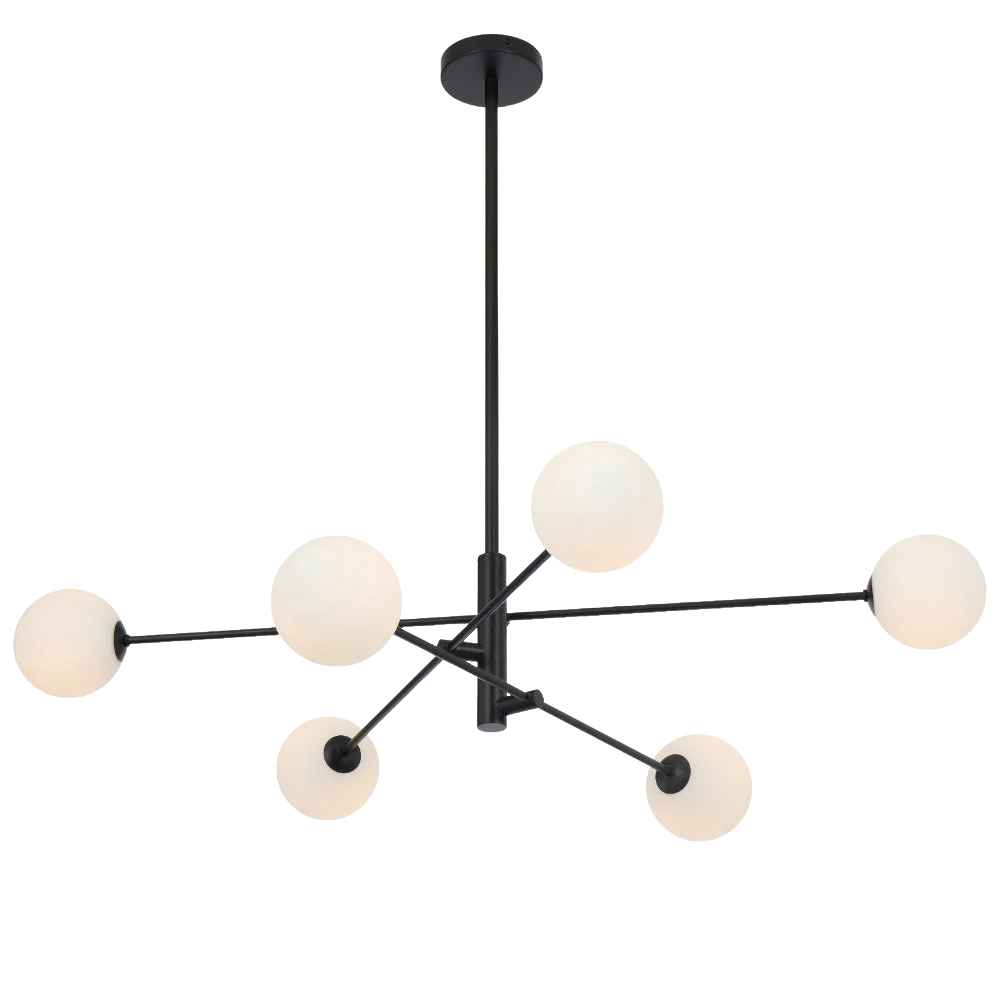 Telbix Gaston 6 Light Pendant Black Opal Matt - Image 5