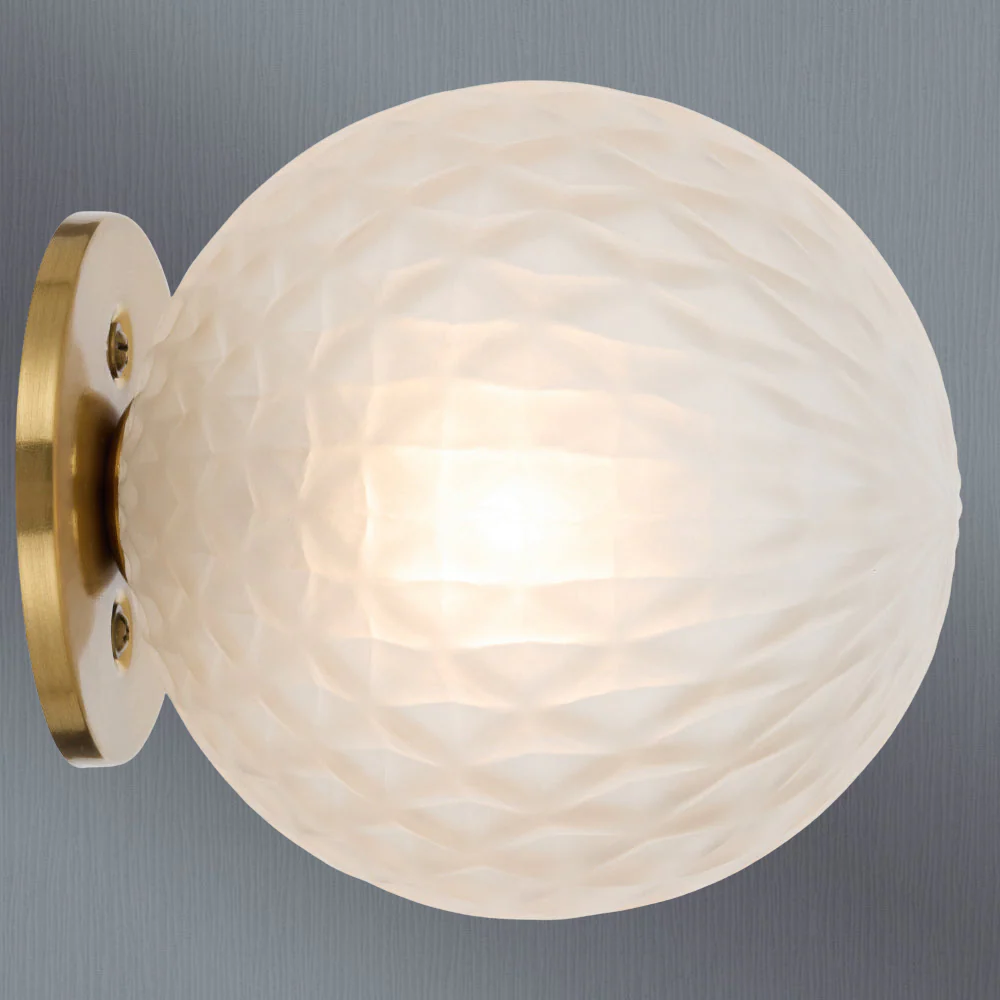 Telbix Gaston Wall Light Antique Gold Frost Tear - Image 2