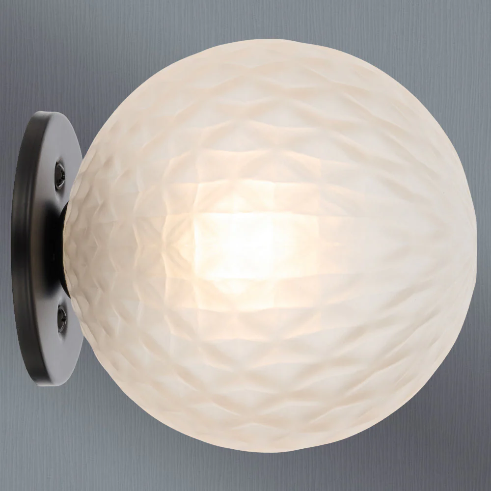 Telbix Gaston Wall Light Black Frost Tear - Image 2