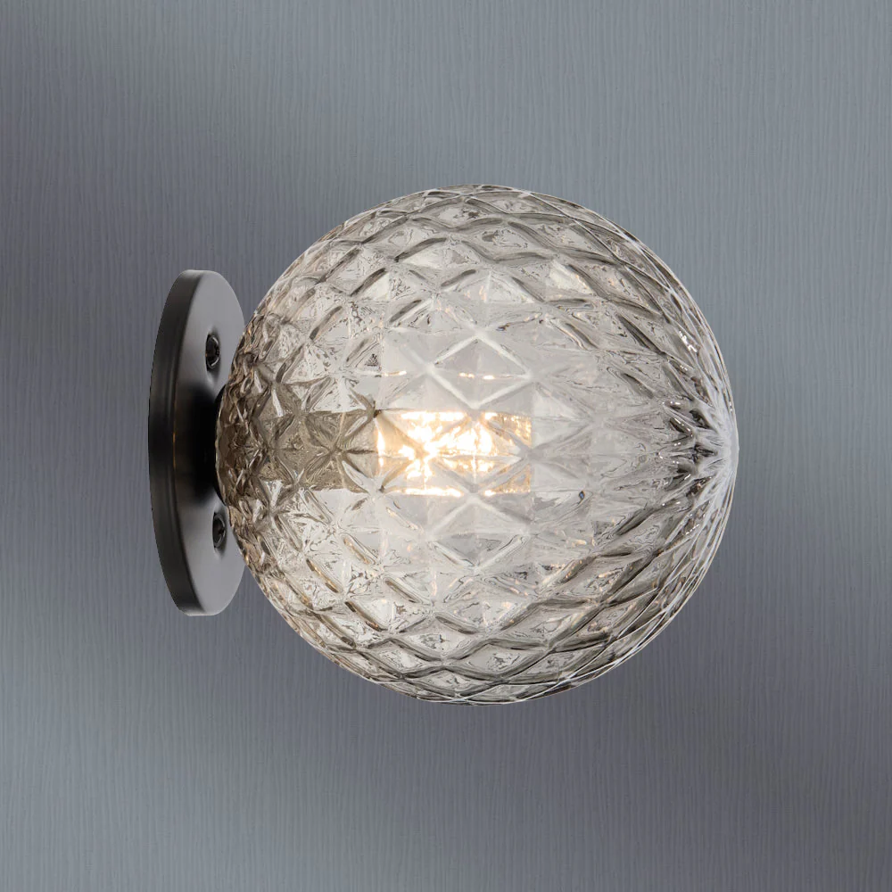 Telbix Gaston Wall Light Black Smoke Tear - Image 2
