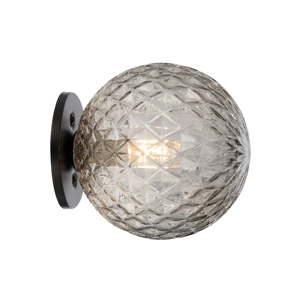 Telbix Gaston Wall Light Black Smoke Tear - Image 3