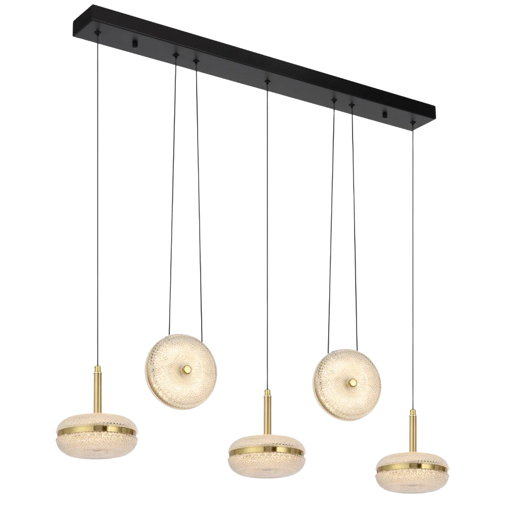 Telbix Govan 5 Light Bar Pendant Antique Gold