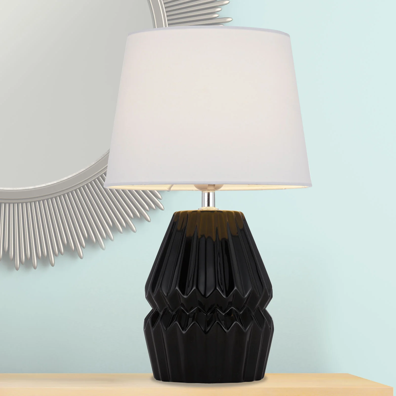 Telbix Greet Ceramic Table Lamp Black - Image 2
