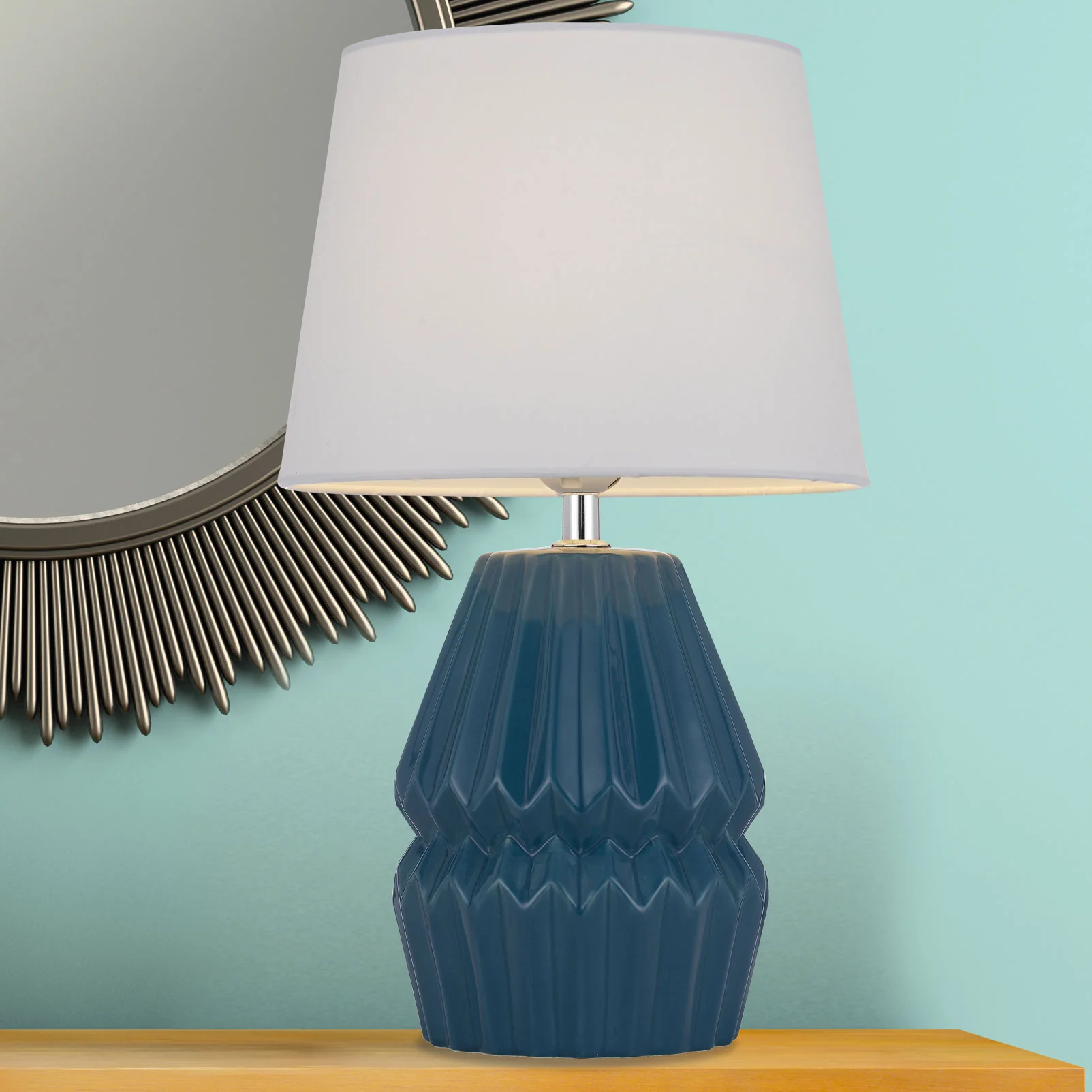 Telbix Greet Ceramic Table Lamp Blue - Image 2
