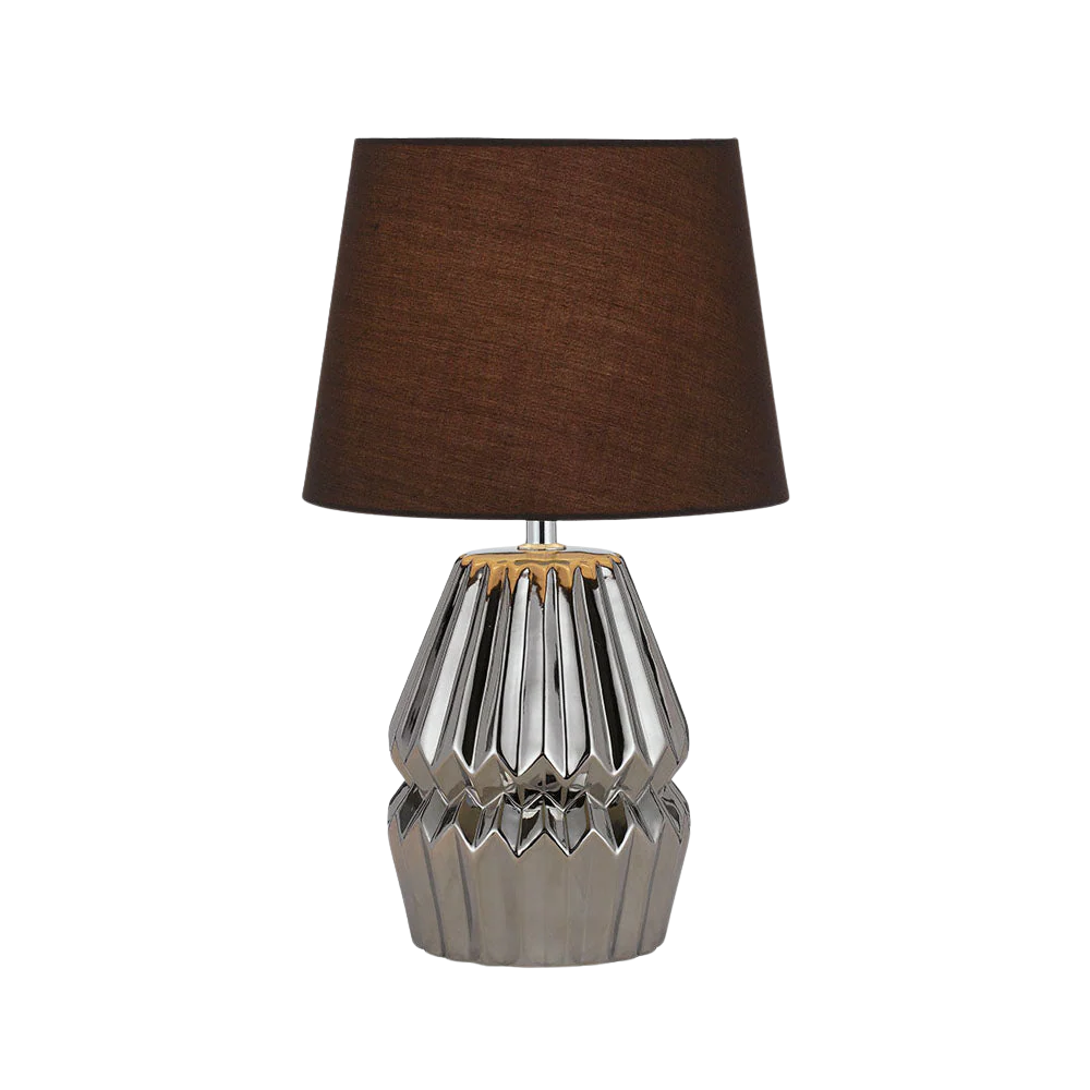 Telbix Greet Ceramic Table Lamp Chrome - Image 6