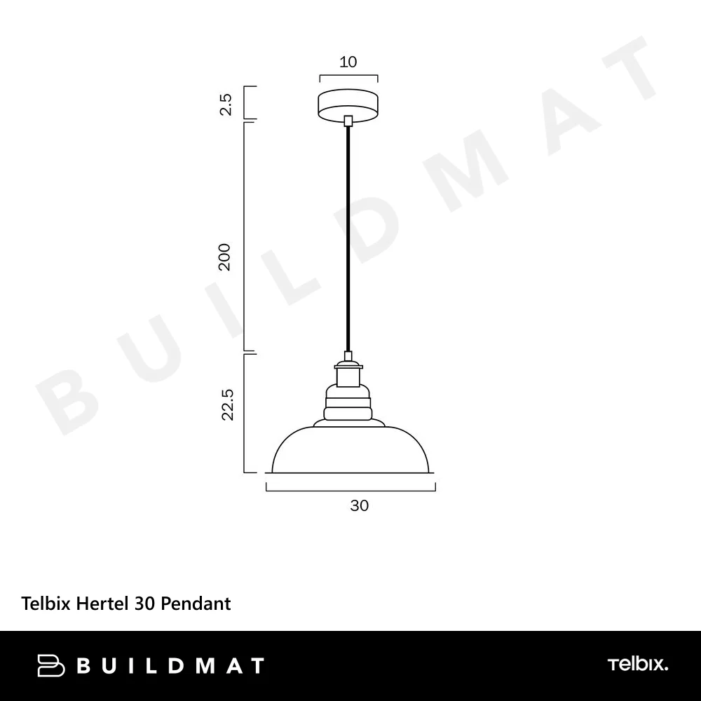 Telbix Hertel 30 Pendant Black Amber - Image 5