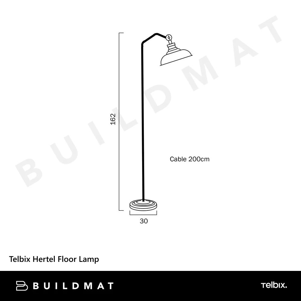 Telbix Hertel Floor Lamp Black Amber - Image 4