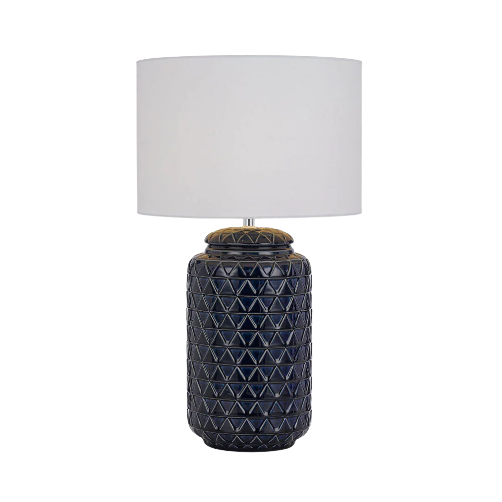 Telbix Heshi Ceramic Table Lamp Blue - Image 3