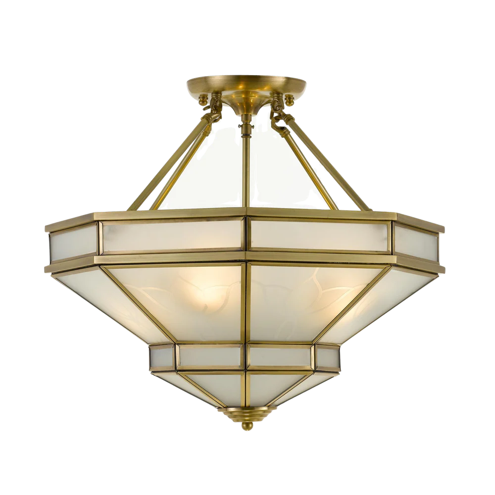 Telbix Howard CTC 4 Lights Antique Brass Frost Glass - Image 5