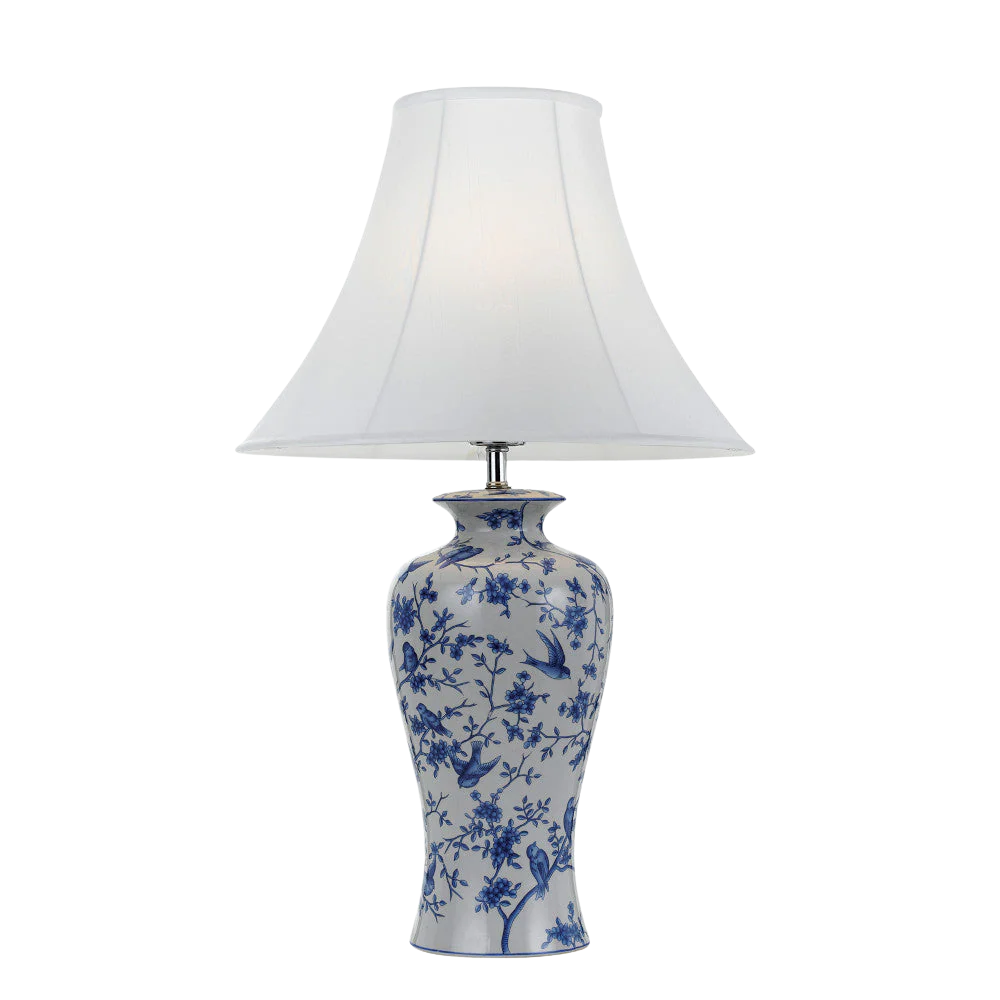 Telbix Hulong Ceramic Table Lamp Blue Flower - Image 3