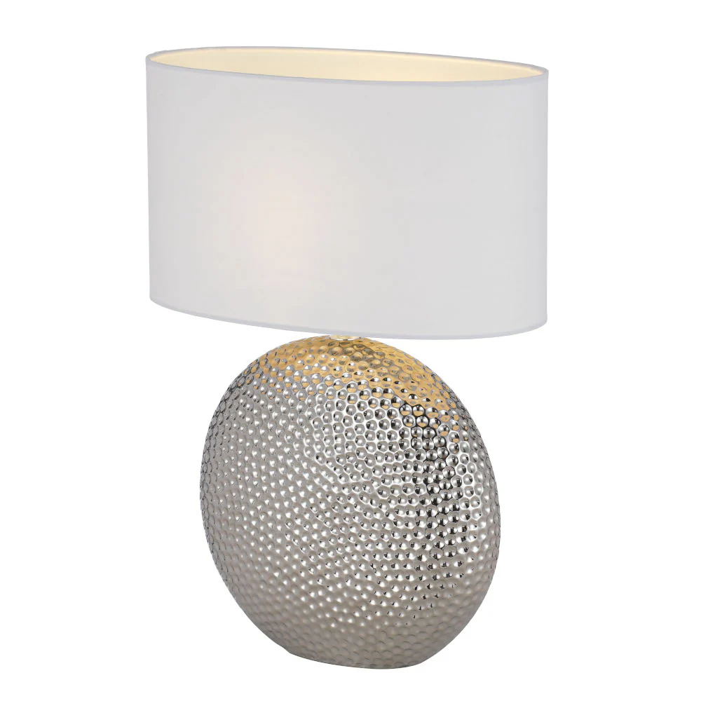 Telbix Icaria Ceramic Table Lamp Silver - Image 2