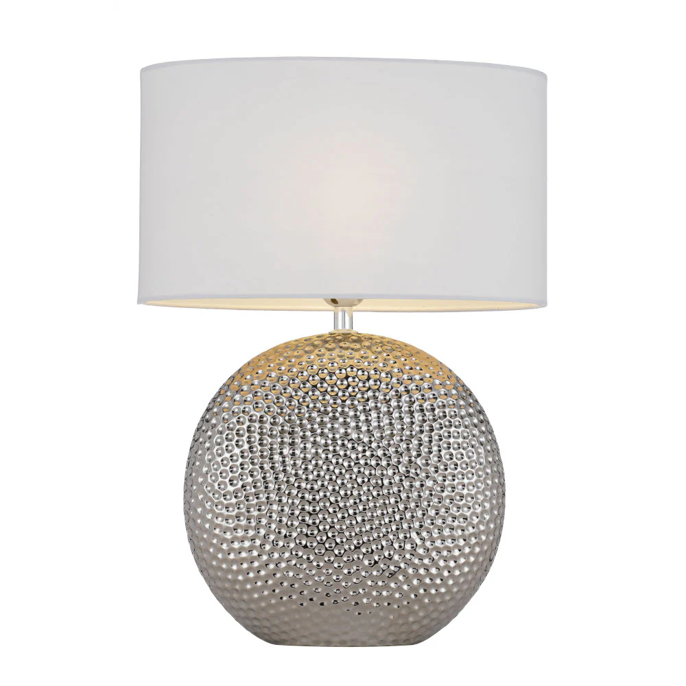 Telbix Icaria Ceramic Table Lamp Silver - Image 4