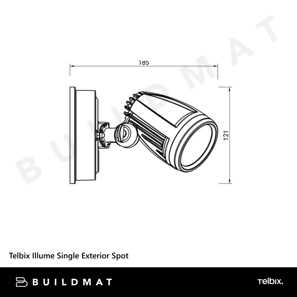 Telbix Illume Single Exterior Spot Silver - Image 4