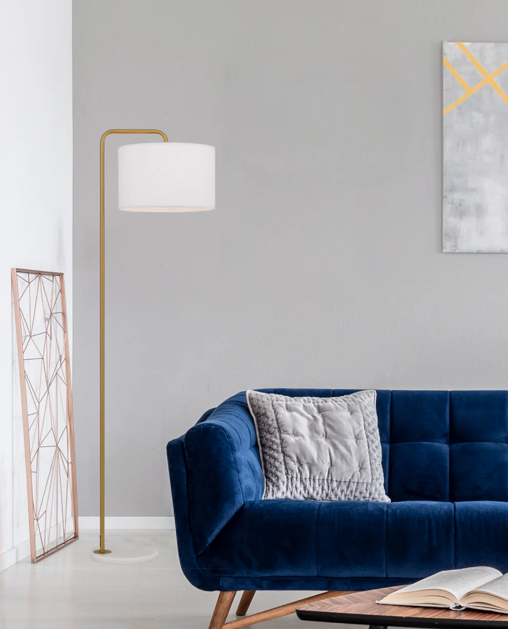 Telbix Ingrid Floor Lamp Gold White - Image 2