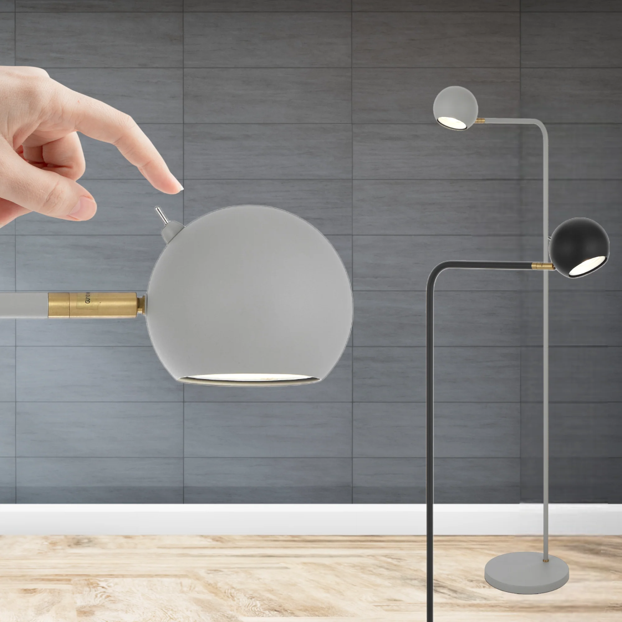 Telbix Jeremy Floor Lamp Grey - Image 2