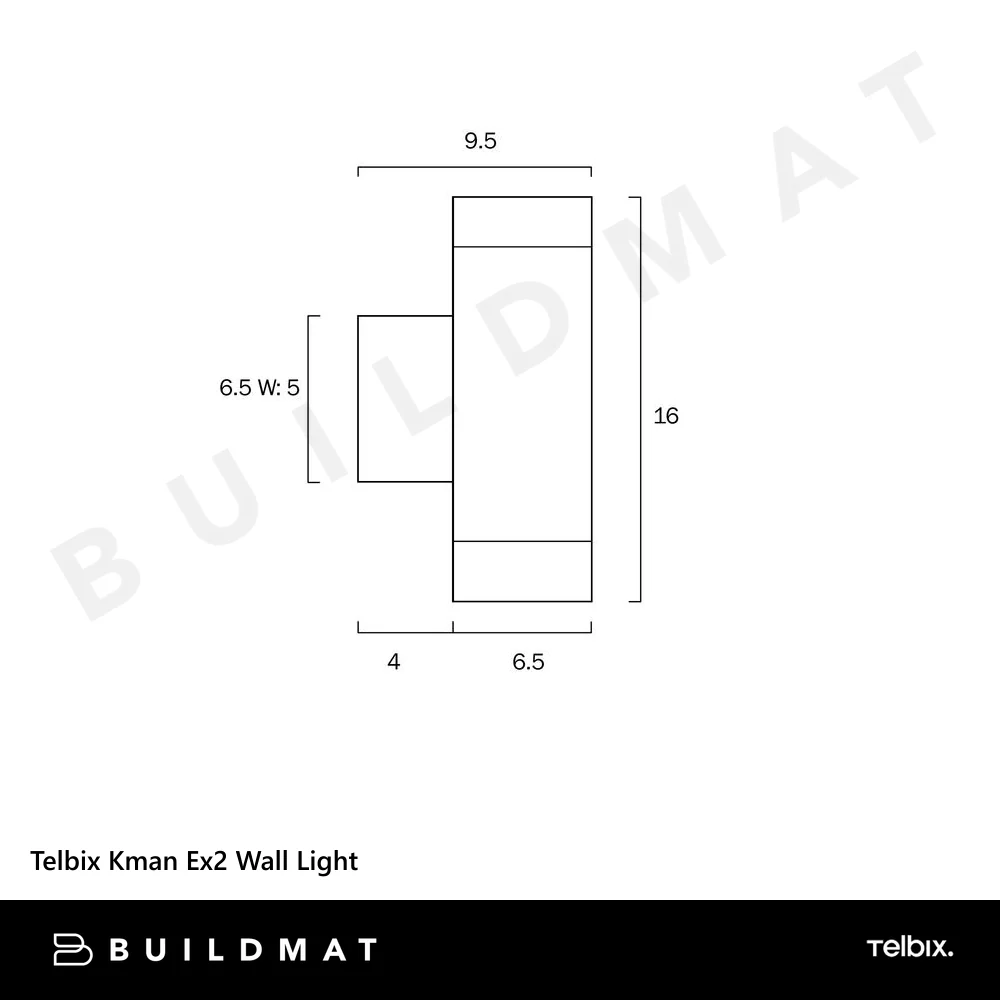 Telbix Kman Ex2 Wall Light Black - Image 4