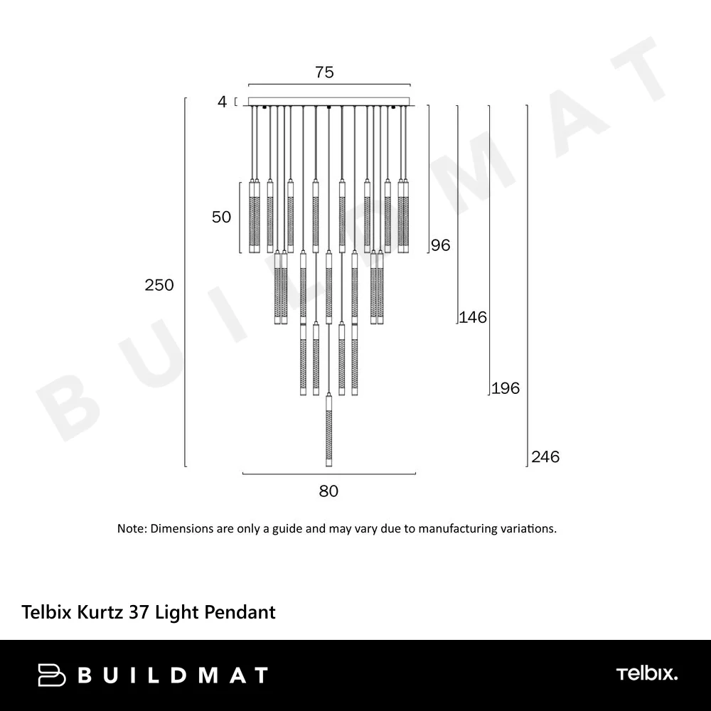 Telbix Kurtz 37 Light Pendant Gold - Image 4