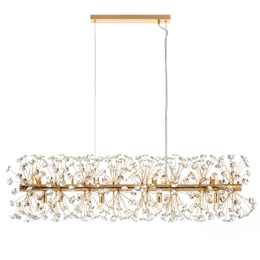 Telbix Lerida 12 Light Rectangular Pendant Gold - Image 4