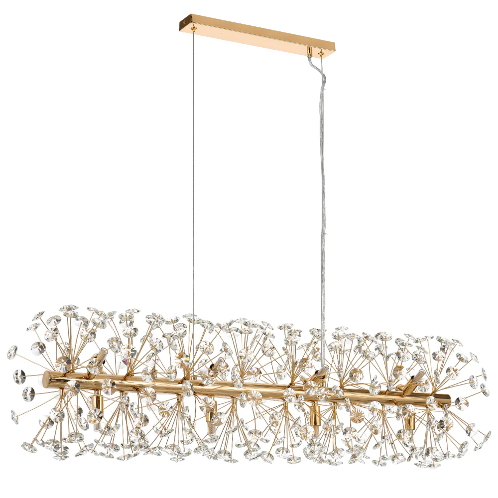 Telbix Lerida 12 Light Rectangular Pendant Gold - Image 5
