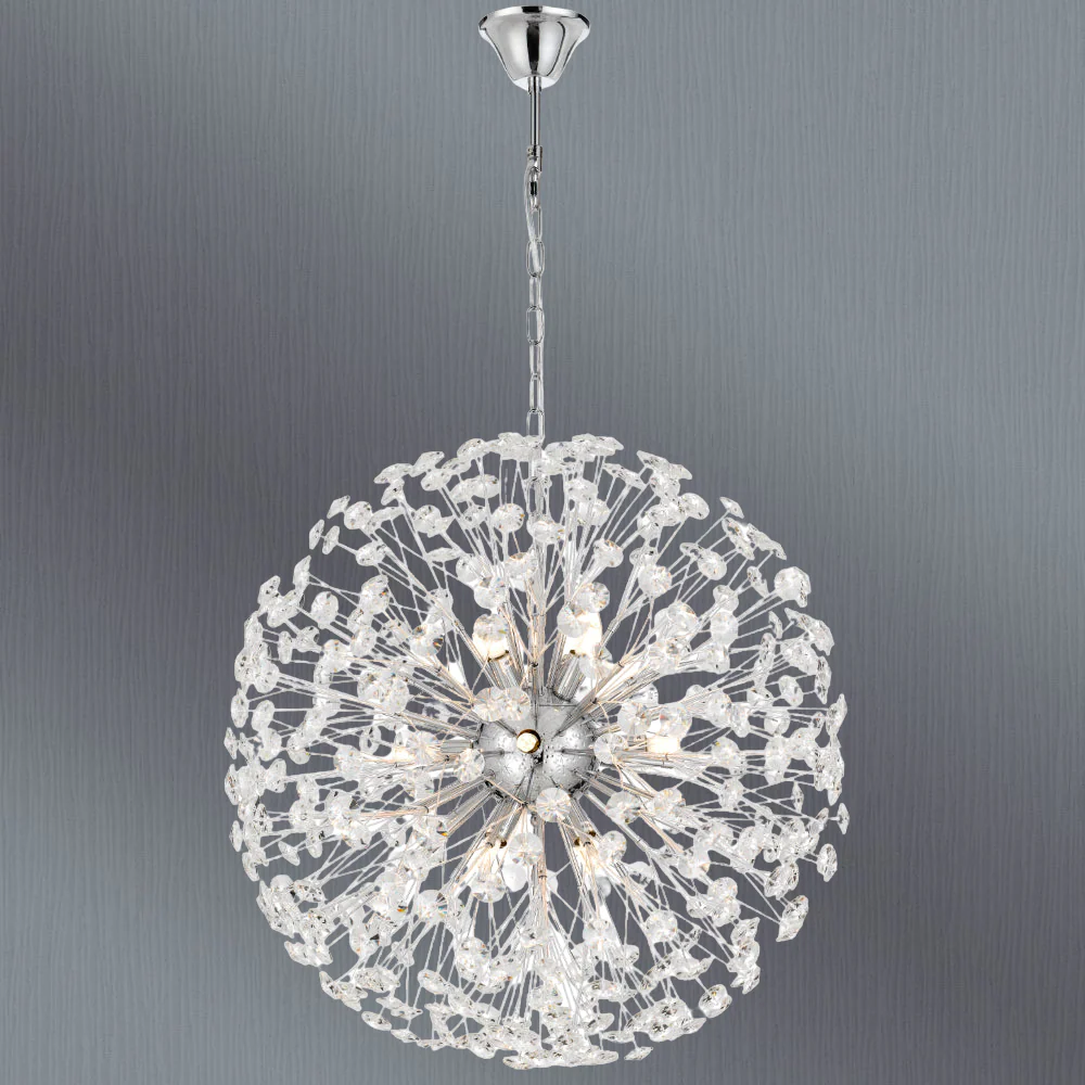 Telbix Lerida 12 Light Round Pendant Chrome - Image 2