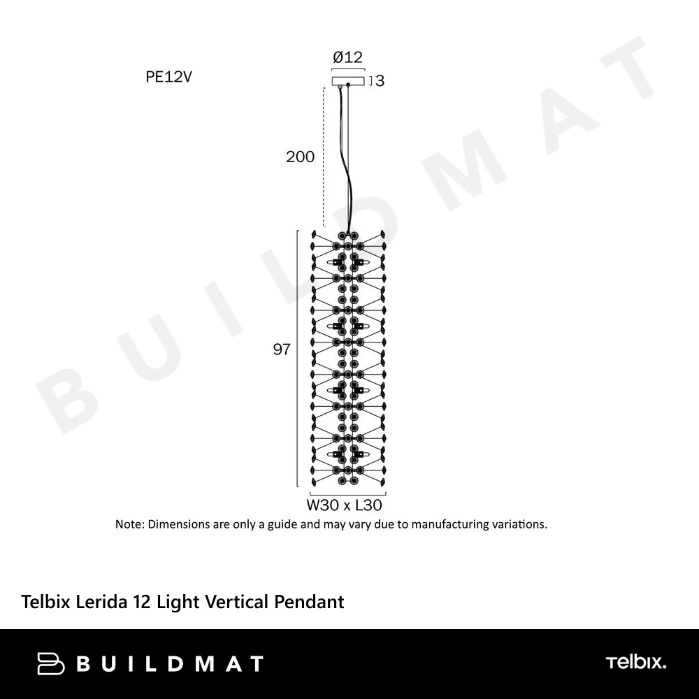 Telbix Lerida 12 Light Vertical Pendant Gold - Image 5