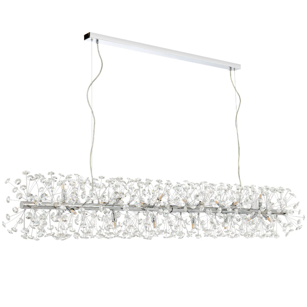 Telbix Lerida 18 Light Rectangular Pendant Chrome - Image 2