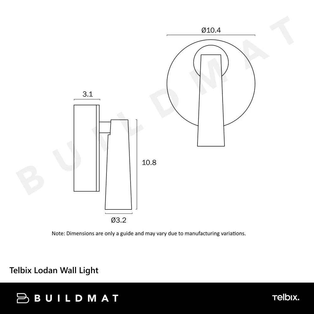 Telbix Lodan Wall Light Brass - Image 5