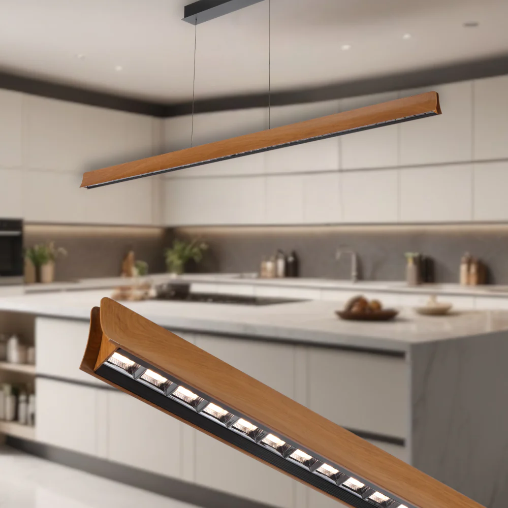 Telbix Lucid 180cm Pendant Wood - Image 2