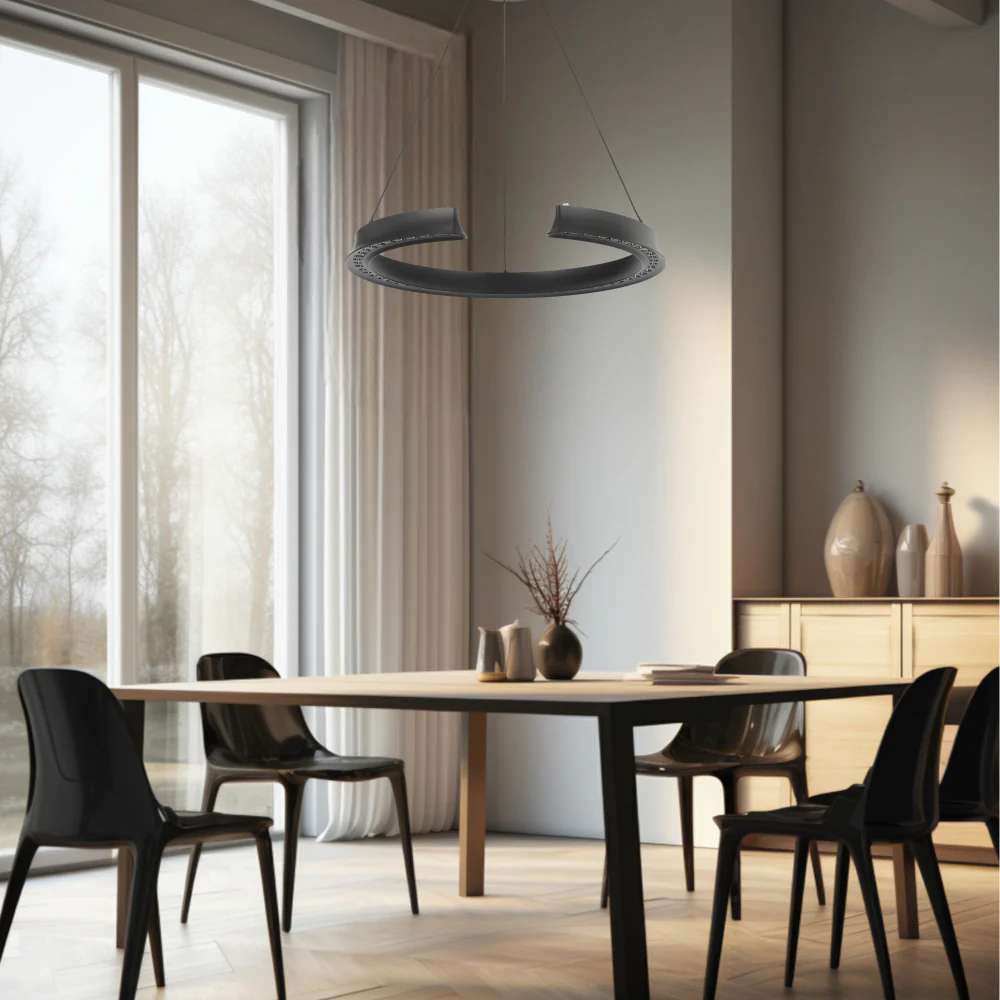Telbix Lucid Round Pendant Black - Image 2