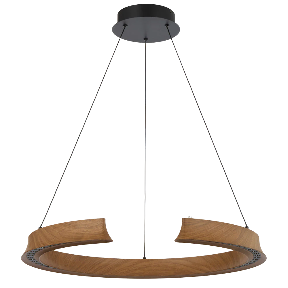 Telbix Lucid Round Pendant Wood - Image 3