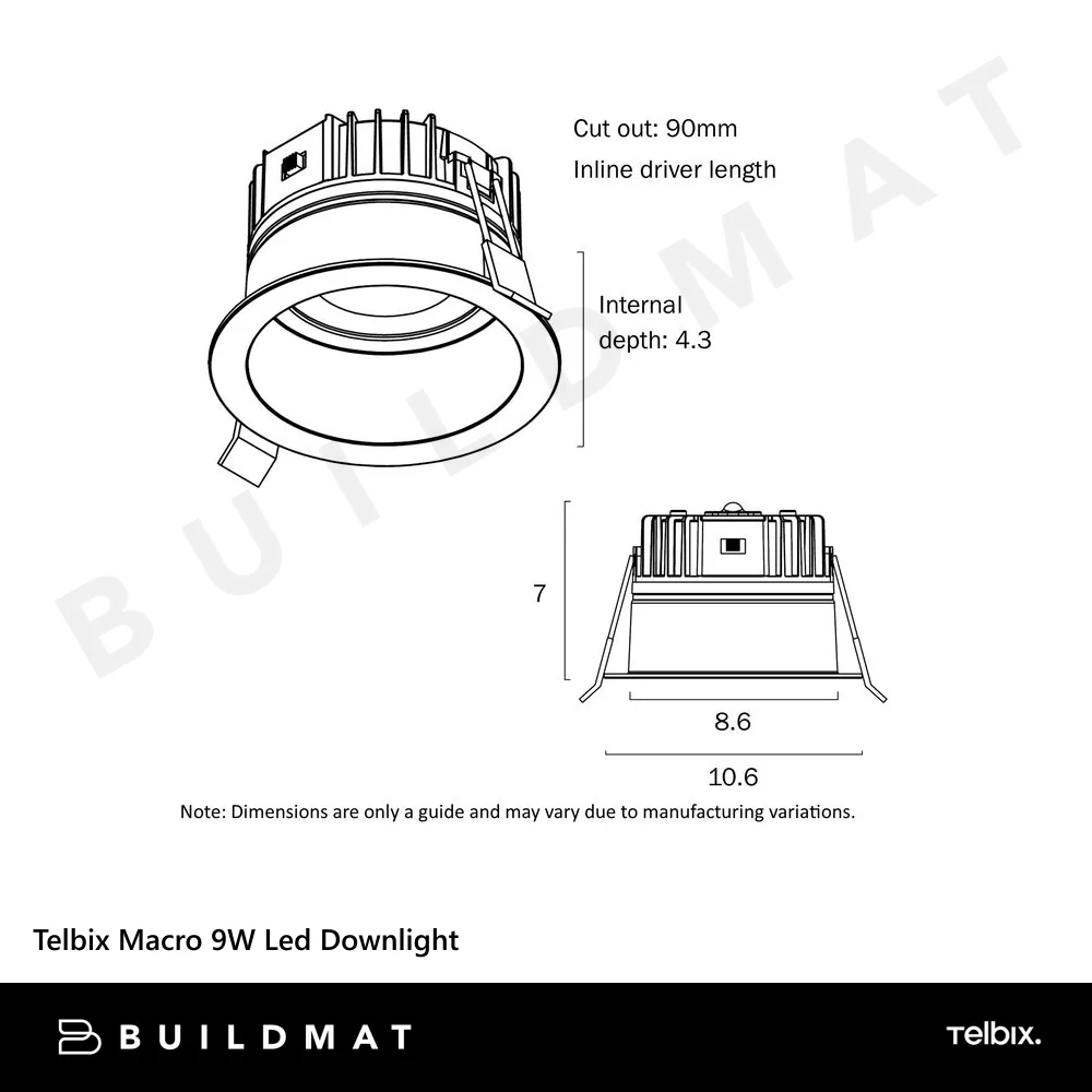 Telbix Macro 9W Led Downlight 3CCT Black - Image 7